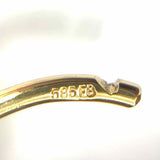 Estate 14K 585 Yellow Gold Huggie Chevron Earrings