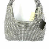 Madison West Silver Slouchy Sparkle Rhinestone Shoulder Bag