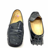 TOD'S Women's Black Size 9 Slip on Patent Leather Loafers