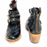 Freebird Felicity Women's Black Size 7 Buckle Leather Studded Bootie