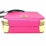 Kate Spade Vanity Pink Yellow Top Handle Color Block Saffiano Leather Crossbody