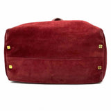 LOEWE Red Boston Anagram Suede Satchel