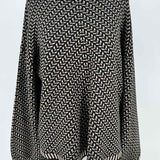 Max Studio Women's Beige Black Size M Viscose Blend Chevron Sweater