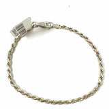 Estate .925 Sterling Silver Chain 7" Rope Bracelet