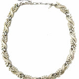 Trifari Silver tone 15.5" Floral Necklace