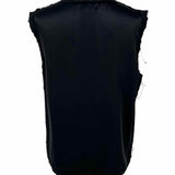 LANVIN Women's Black Size L Neck Bow Silk Raw Hem Sleeveless