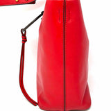 Tory Burch Miller Red Shoulder Leather Bucket Bag