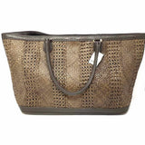 Max Mara Brown Large Woven Leather Tote
