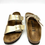 Birkenstock Arizona Women's Gold Size 8 Slide Leather Metallic Sandals