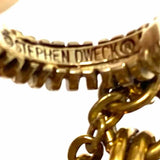 Stephen Dweck Bronze Tone Chunky 7.25" Chain Gemstone Bracelet
