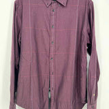 rag & bone Men's Maroon Size M Button Down Cotton Blend Long Sleeve Shirt