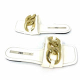 ZARA Women's White Size 38/8 Chain Slide