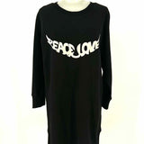 ZADIG&VOLTAIRE "Peace & Love" Women's Black Size M Crew Graphic Sweatshirt