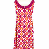 Tory Burch Women's Fuchsia/Coral Size 6 Pleated Silk Tribal Dress