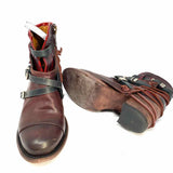 Freebird Crue Women's Burgundy Size 7 Ankle Leather Buckle Boots