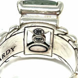 JOHN HARDY Bedeg size 6 925 Sterling Silver Emerald Cut Ribbed Prasiolite Ring