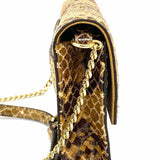 Michael by Michael Kors Beige Flap Snake Print Leather Crossbody