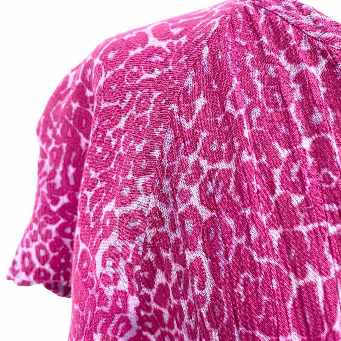 Rails Karla Women's Pink Size S mini Smocked  Leopard Print Dress