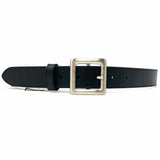 Black Solid Leather Belt