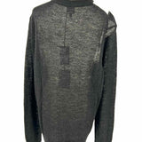 Paul Smith Women's Black White Size XXL Crew Neck Nylon Blend Flowers Sweater