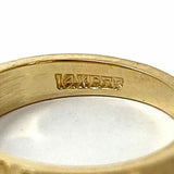 Estate size 1.75 14k Gold Coin Edge Yellow Single Cut .01 TCW Diamond Ring