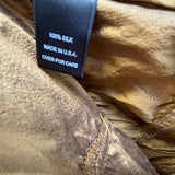 Women's Gold Size S Midi Silk Ruched Skirt