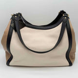 Coach Kristy Beige White Color Block Pebbled Leather Tote