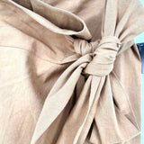 Vince Women's Khaki Size 4 Front Knot Linen Blend Midi Skirt