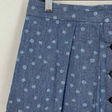 Pendleton Women's Blue Size 10 Pleated Cotton Polka Dot Skirt