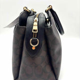 Coach Lillie Carryall Brown Top Handle Signature Satchel