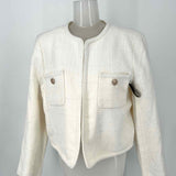 Ann Taylor Women's White Size 14P Boucle Tweed Blazer