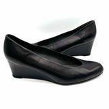 Stuart Weitzman Women's Black Size 8 Leather Wedges