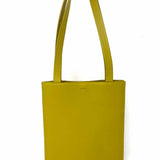 BAGGU chartreuse Leather Tote