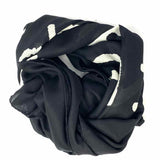 Givenchy Wool Silk Black White Square 54" Logo Made in Italy Scarf