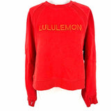 Lululemon Scuba Oversized Pullover Women's Red Size M Crew Neck Logo Sweatshirt