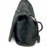 Chanel 2010-11 Glint Iridescent Charcoal Flap Leather Made in Italy Shoulder Bag