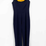 Galvan London Women's Navy / Yellow Size 6 Sleeveless Sequin detail Jump Suit