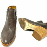 ALBERTO FERMANI Women's Taupe Size 38.5 Block Heel Leather Boots