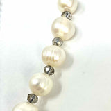Beaded Gray White Tie Pearl Necklace