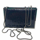 Whiting and Davis Metal Mesh Black Hinged Clutch