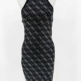 Guess Women's Black Silver Size M Bodycon Embellished Dress