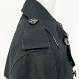 Burberry The Kensington Women's Black Size 10 Double Breasted Trenchcoat