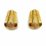 Statement Gold Tone Clip On textured Earrings