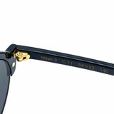 illesteva Milan 3 Black Gold Tone Aviator Round Sunglasses