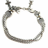 Brighton Silver tone Multi-strand 8" Flower Bracelet