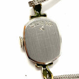 Rogers 1940-50's Stainless Steel Silver tone Mini 7 in Oval Diamond Watch