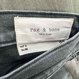 rag & bone Men's Dark Gray Size 32 Slim Jeans