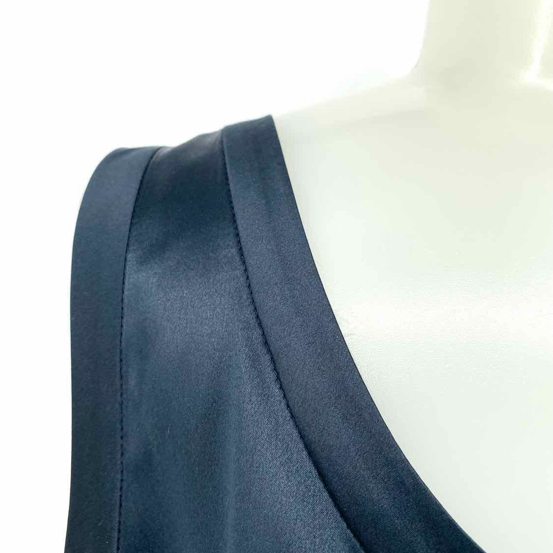 Lafayette 148 Women's Navy Size XL Scoop Neck Silk Reversible Sleeveless