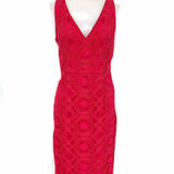 maeve by Anthroplogie Women's Red Size 8 Sleeveless Bodycon Lace Dress