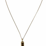Estate 925 Sterling Gold Tone Capsule Cherub Pendant  Necklace